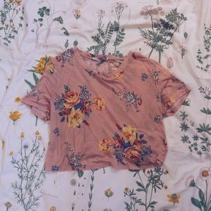 Flower Crop Top with Lace Back